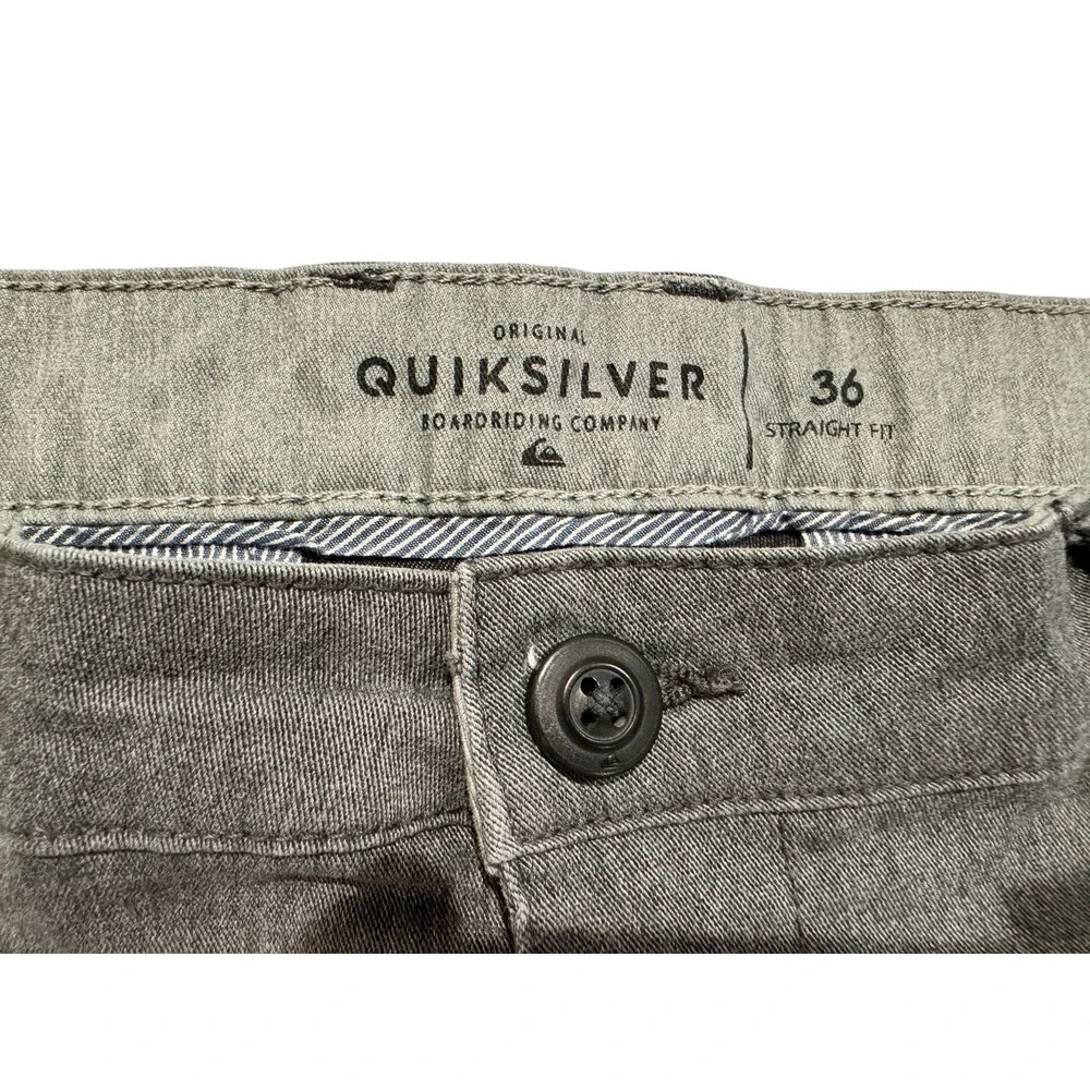 Quiksilver Mens Shorts 36 Charcoal Gray Straight Fit Casual Surf Skate - Picture 6 of 13